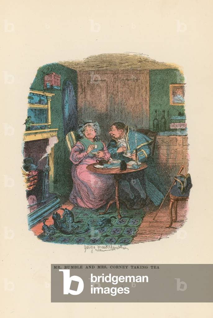 Illustration for Oliver Twist (colour litho)