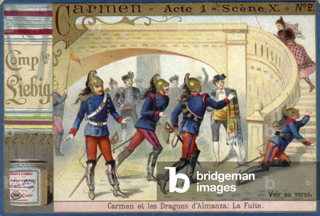 Scene from Carmen, by Georges Bizet (chromolitho)