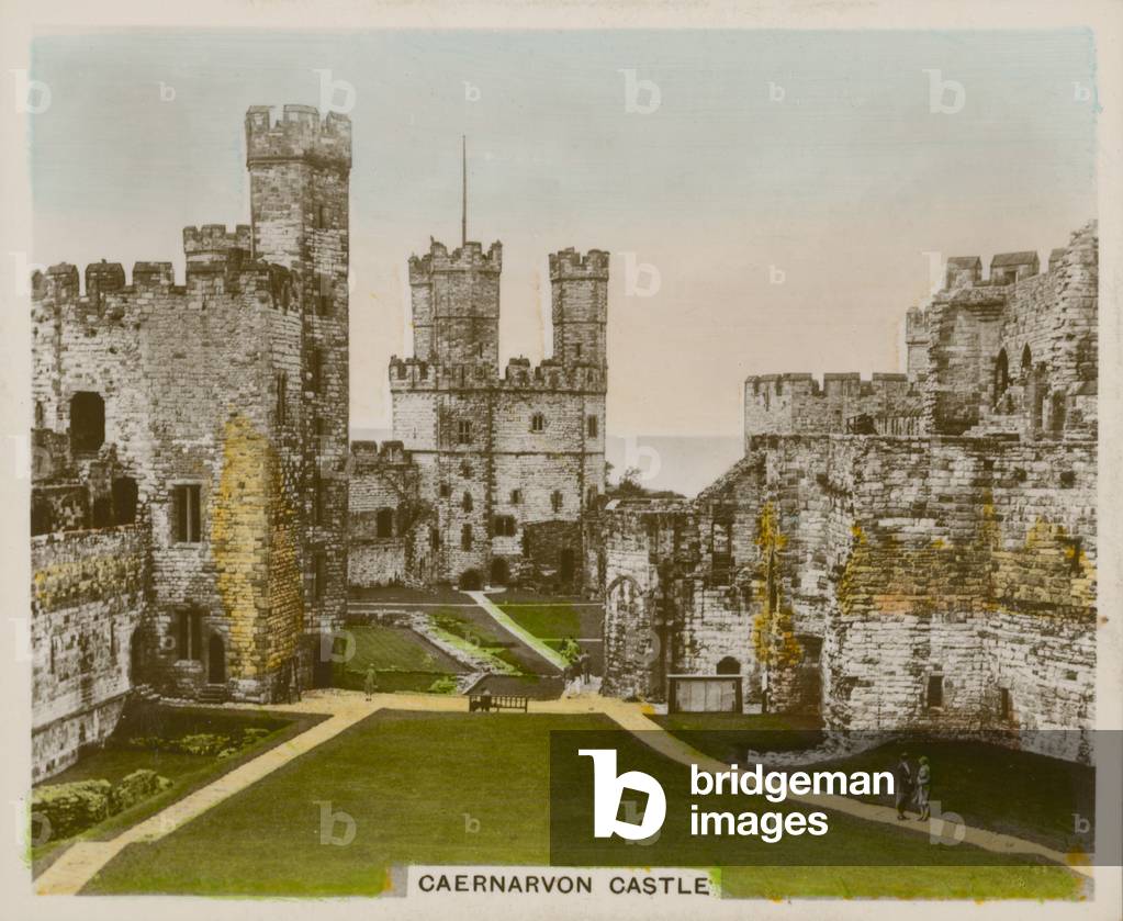 Caernarvon Castle (coloured photo)