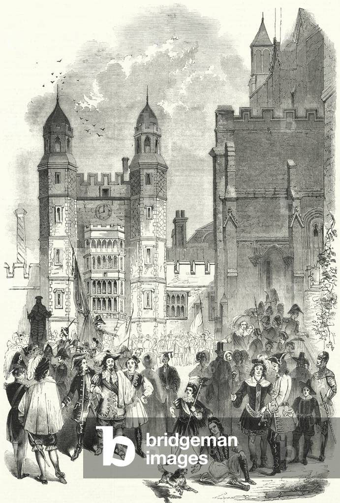 The Quadrangle of Eton College on the morning of the Montem (engraving)