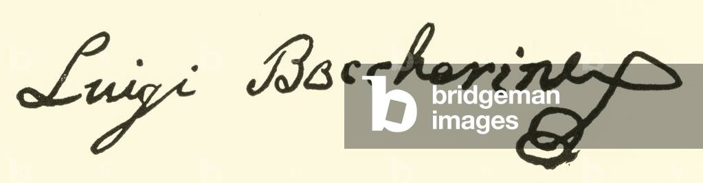 Luigi Boccherini, 1743-1805, signature (engraving)