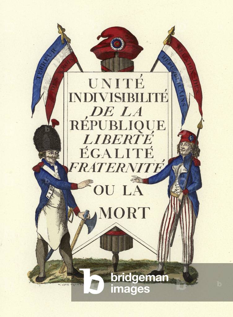 Facsimile of a Republican placard, French Revolution (colour litho)