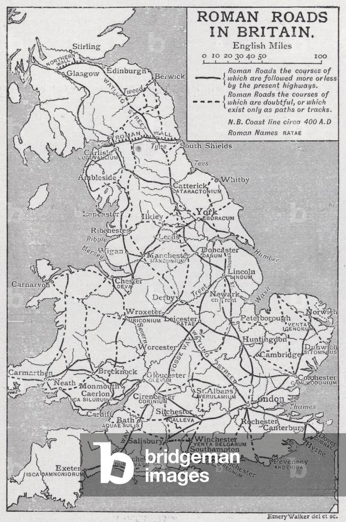 Roman roads in Britain (litho)