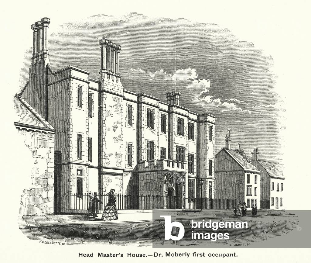 Winchester College: Head Master's House, Dr Moberly first occupant (engraving)