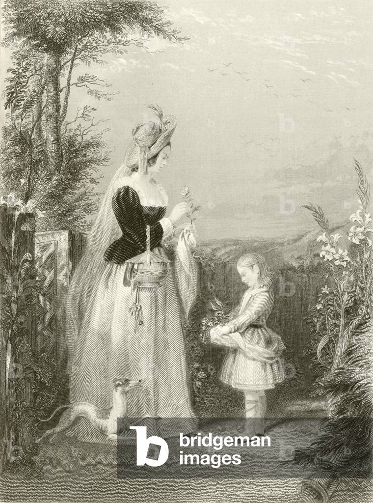 The flower garden (engraving)