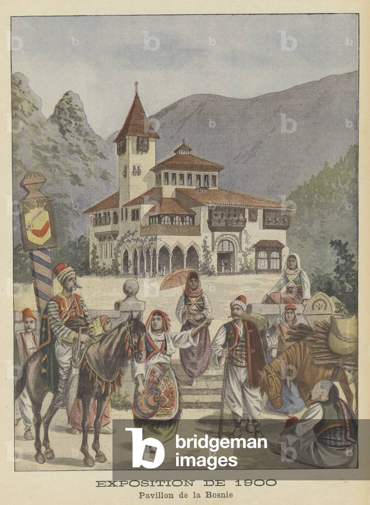 The Bosnian Pavilion at the Exposition Universelle of 1900 in Paris (colour litho)