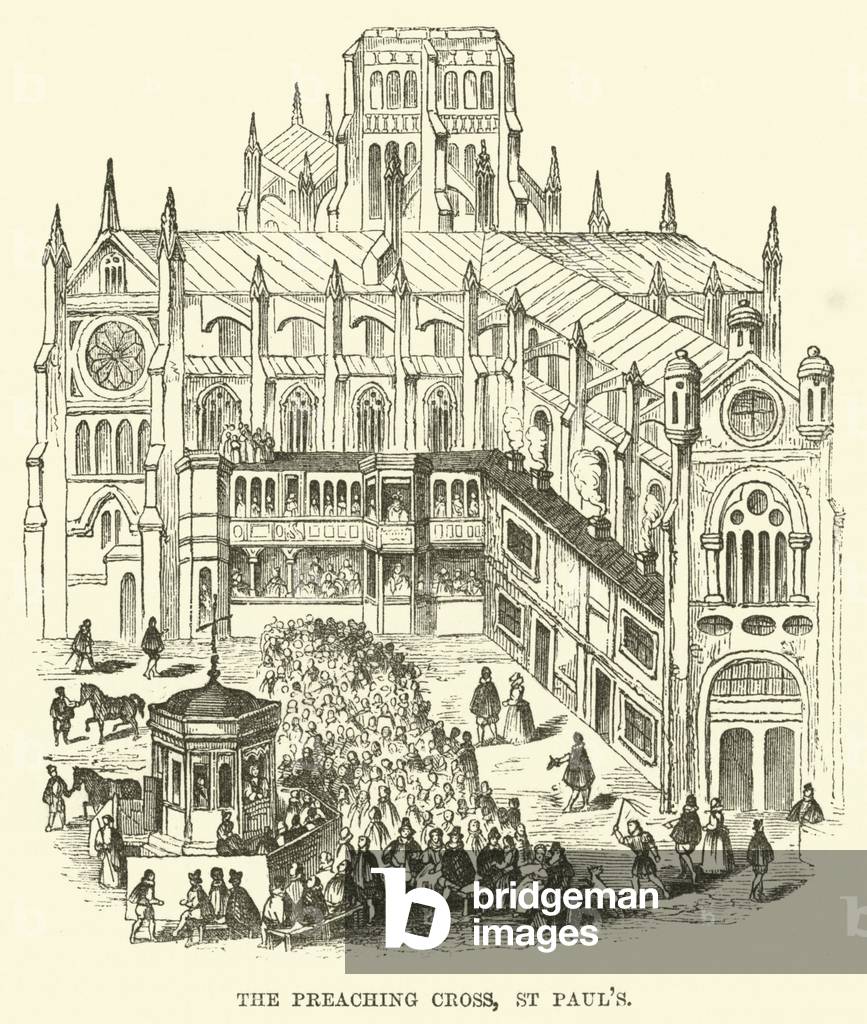 The Preaching Cross, St Paul's (engraving)