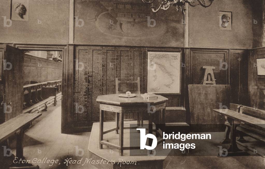 Eton College, Head Master's Room (b/w photo)