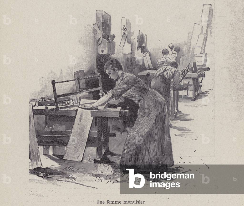 Woman carpenter (litho)