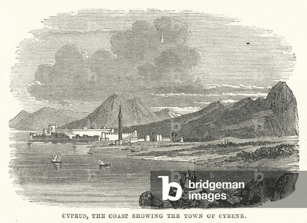 Cyprus, the Coast showing the Town of Cyrene (engraving)