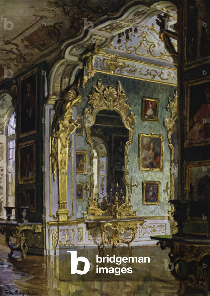 The Green Gallery in the Residence, Munich, Designed by Cuvillies, and built 1733 (colour litho)