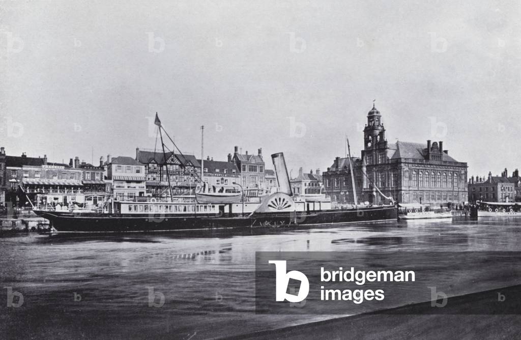 Harbour and Town Hall (b/w photo)