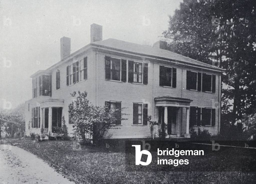 Home of Ralph Waldo Emerson (b/w photo)