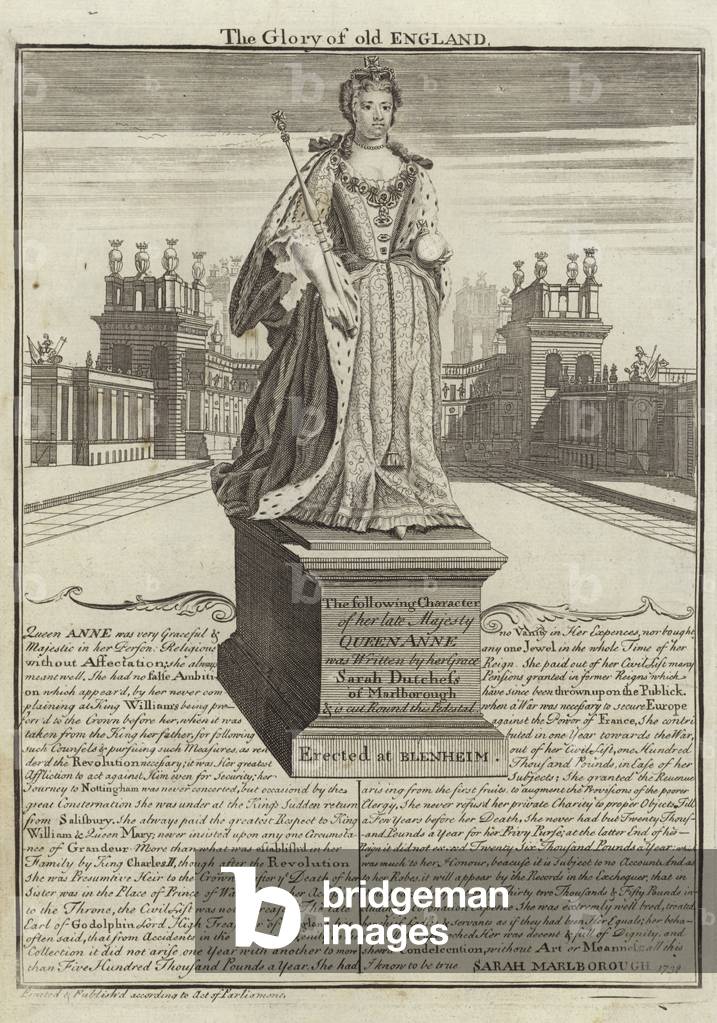 Statue of Anne, Queen of Great Britain (engraving)