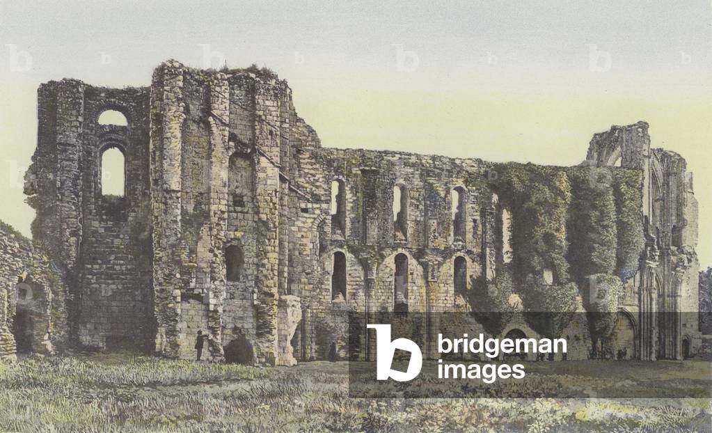 Maillezais, Ancienne Abbaye, Vue interieure des ruines de l'Eglise (colour photo)