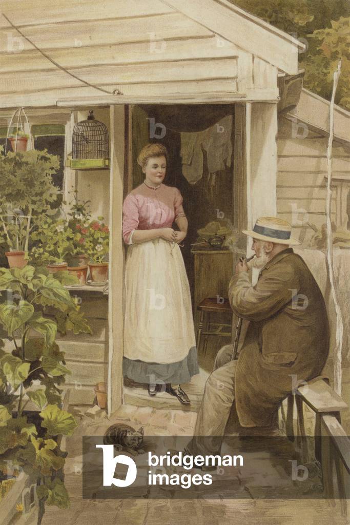 A Friendly Chat (chromolitho)