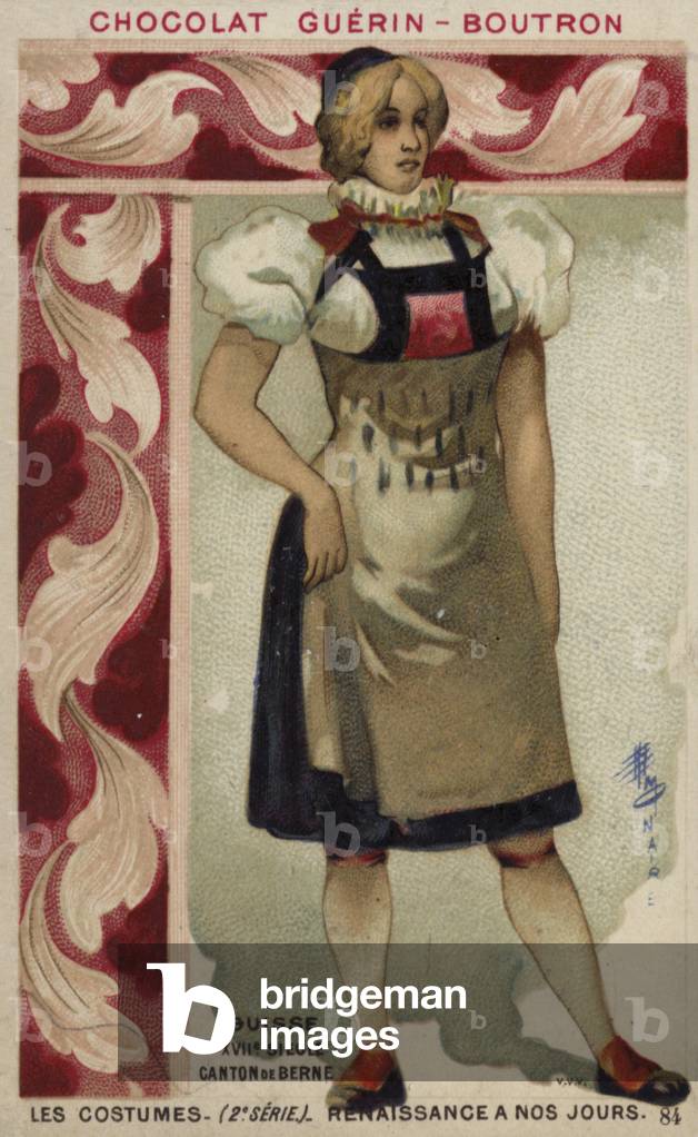 Swiss costume of the Canton of Bern, 17th Century (chromolitho)