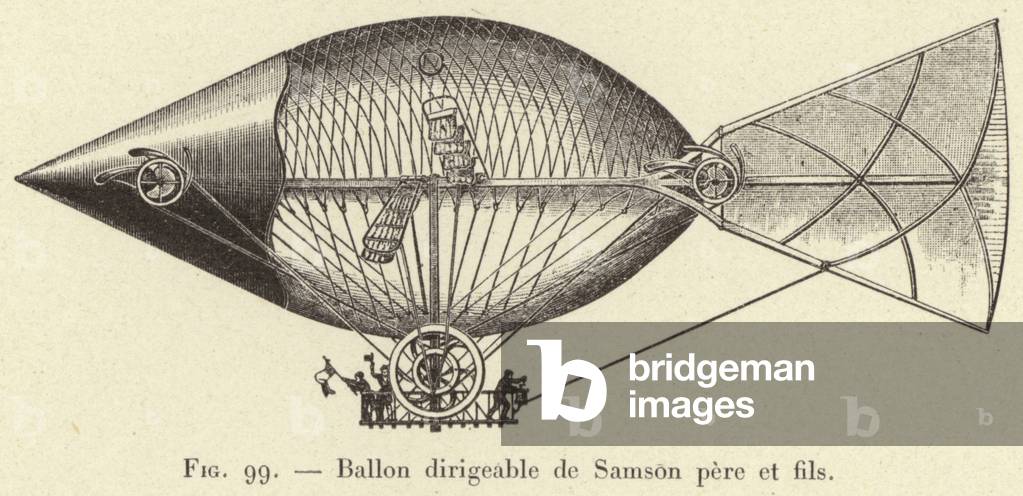 Ballon dirigeable de Samson pere et fils (engraving)
