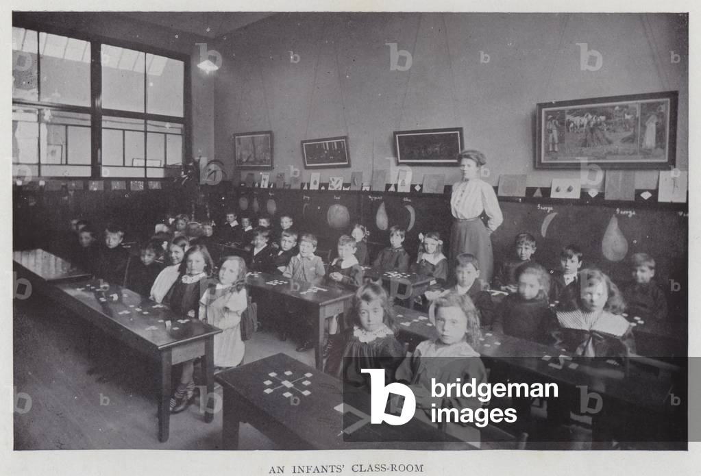 An Infants' Class-Room (b/w photo)