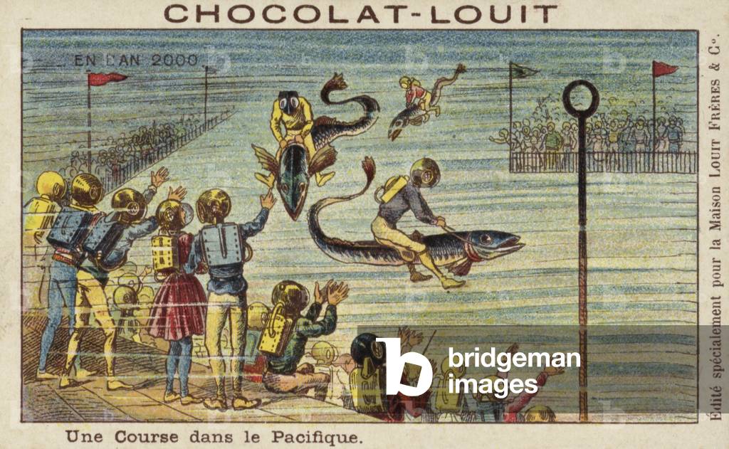 A fish race in the Pacific in the year 2000 (chromolitho)