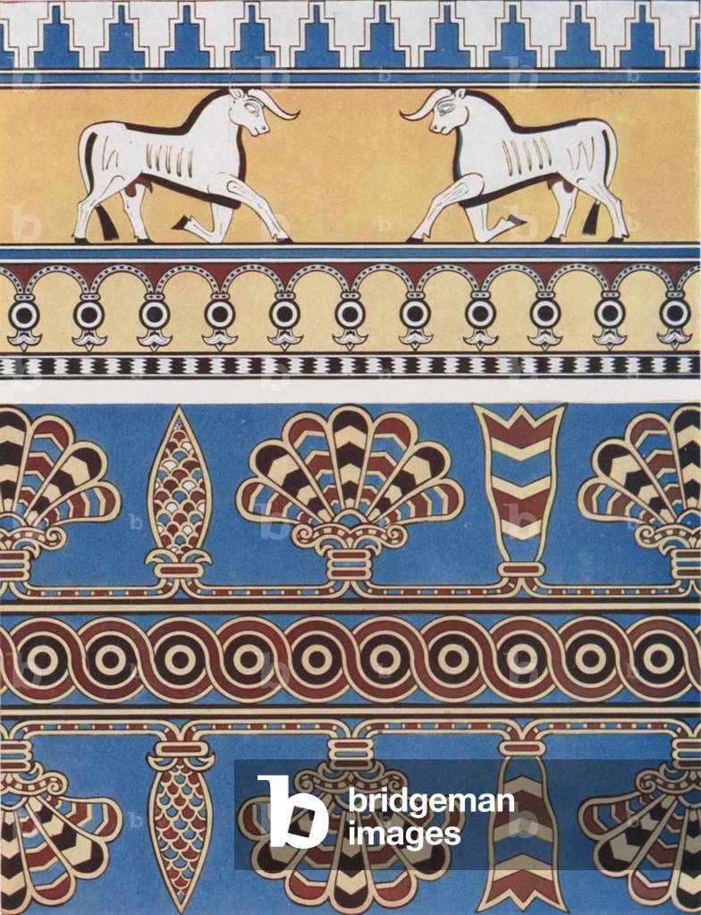 Painted Bricks that made bright an Assyrian Palace (colour litho)
