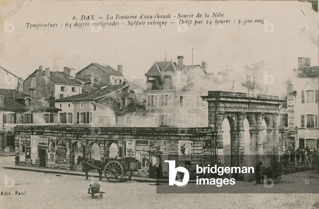 Dax - the warm water spring - source from Nebe. Postcard sent in 1913.