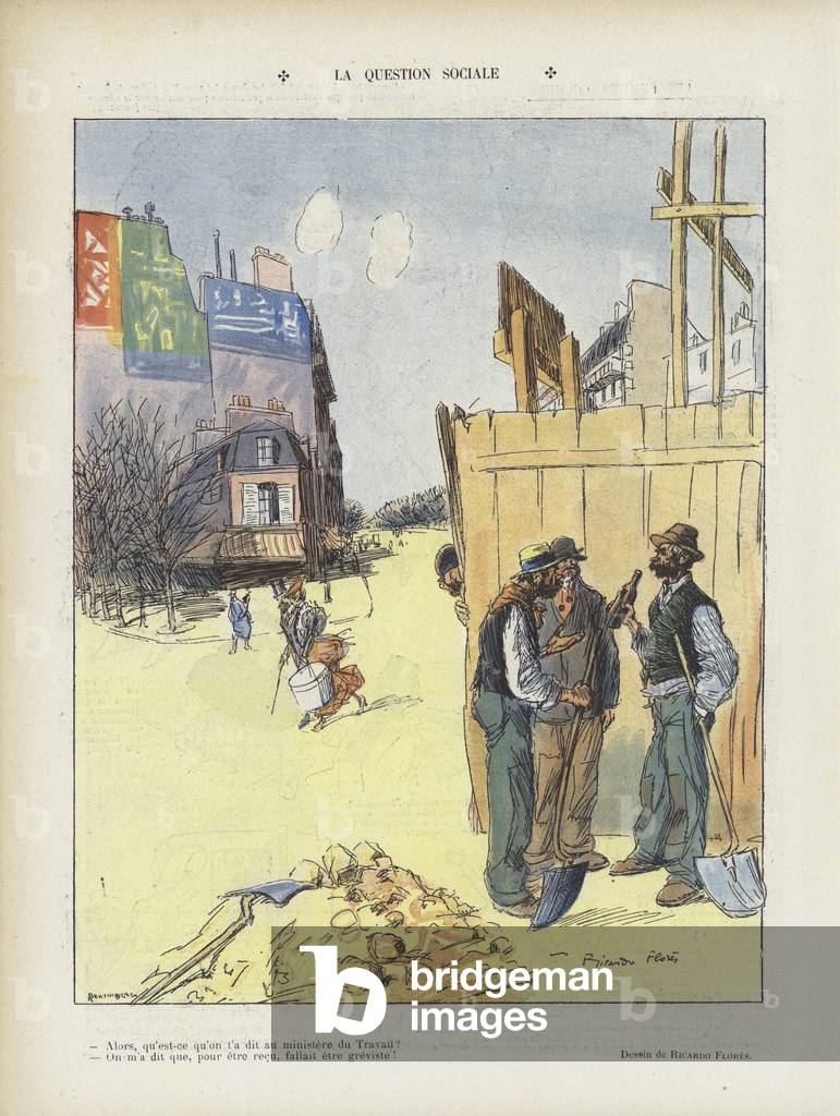 The social question. Illustration for Le Rire (colour litho)