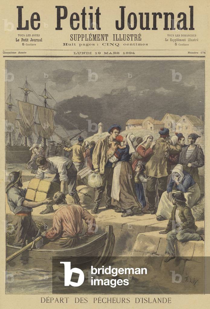 The fishermen of Iceland preparing to go to sea (colour litho)