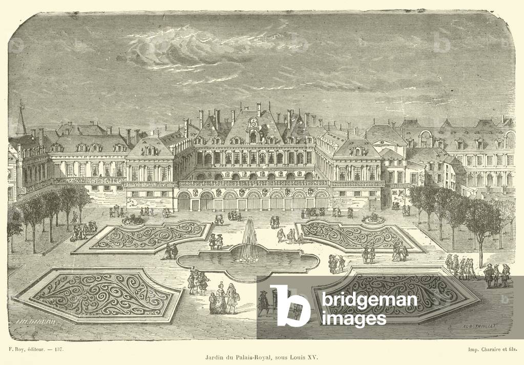 Jardin du Palais-Royal, sous Louis XV (engraving)
