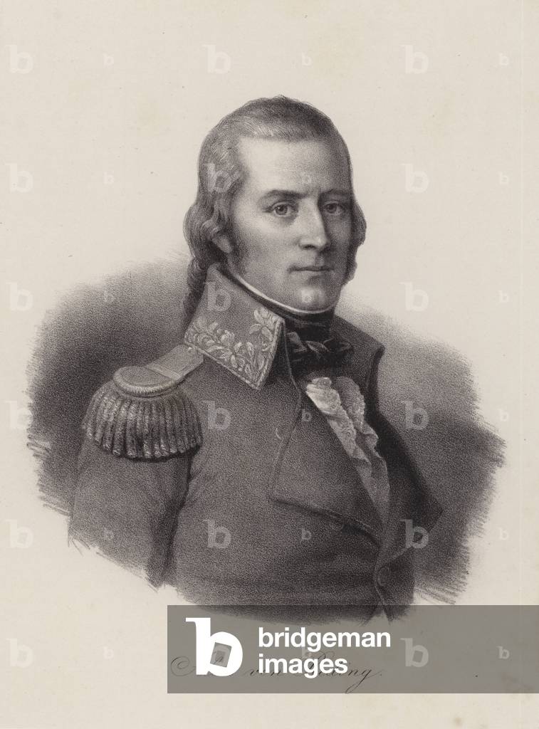 Alois von Reding, Swiss military officer, revolutionary and politician (engraving)