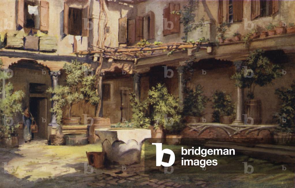 Courtyard of San Geronimo, Venice (colour litho)