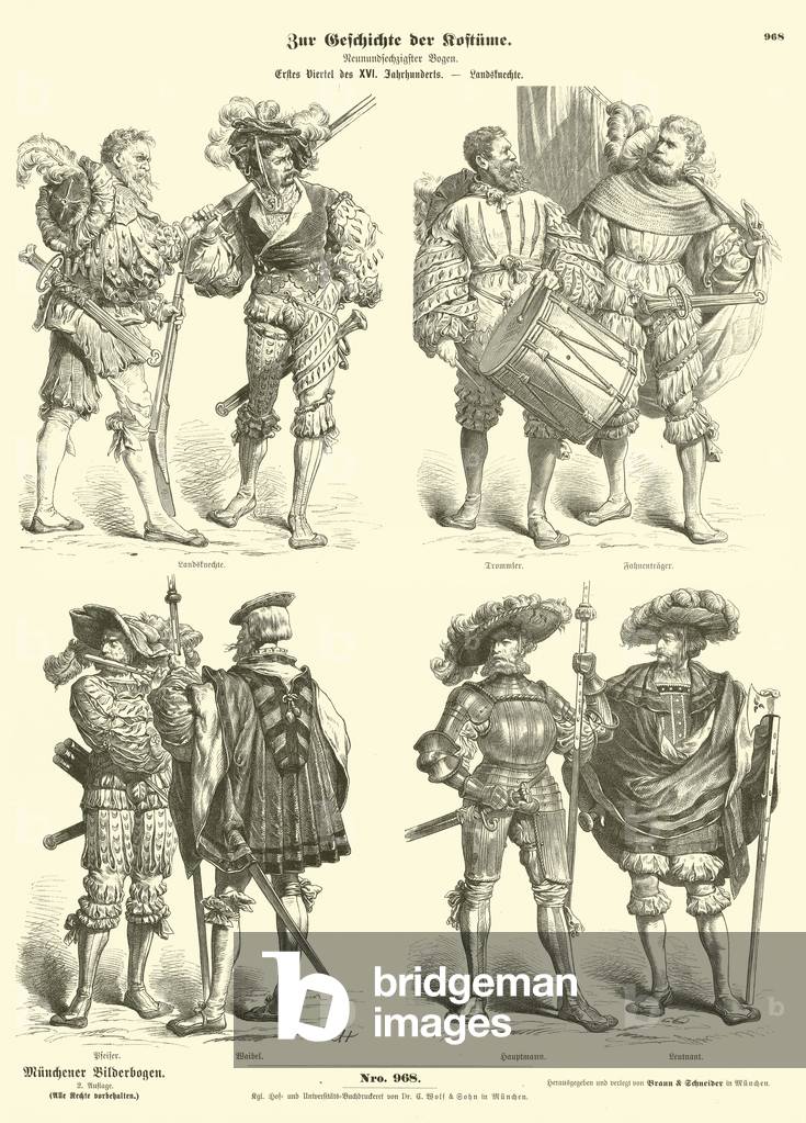 German Landsknechte, early 16th Century (engraving)