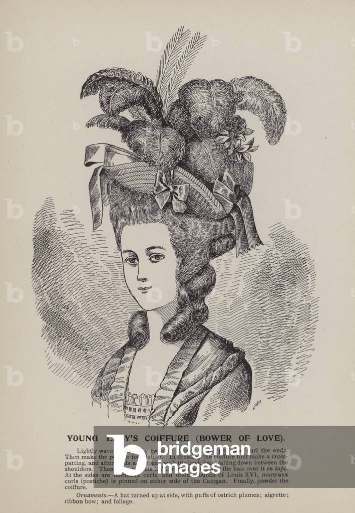 Young Lady's Coiffure, Bower of Love (engraving)