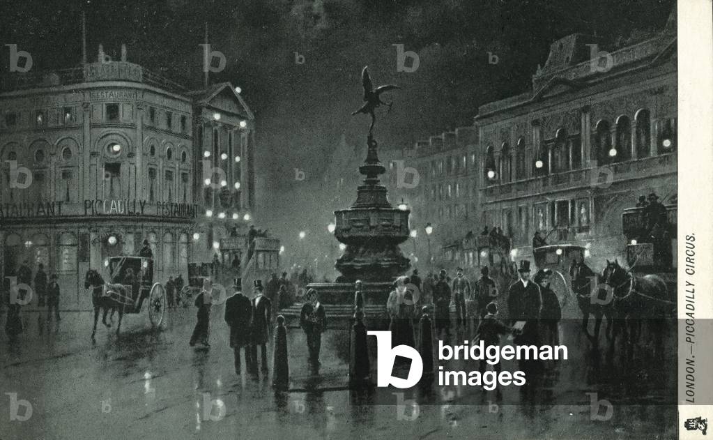 Shaftesbury Memorial Fountain, Piccadilly Circus (litho)