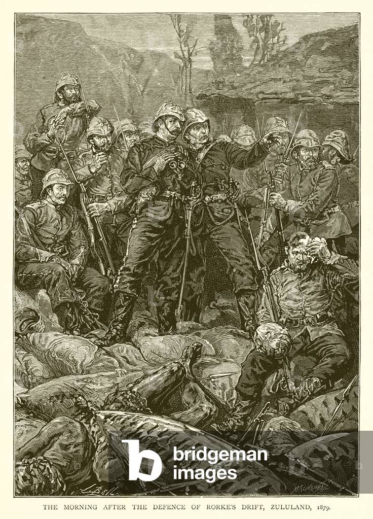 The Morning after the Defence of Rorke's Drift, Zululand, 1879 (engraving)