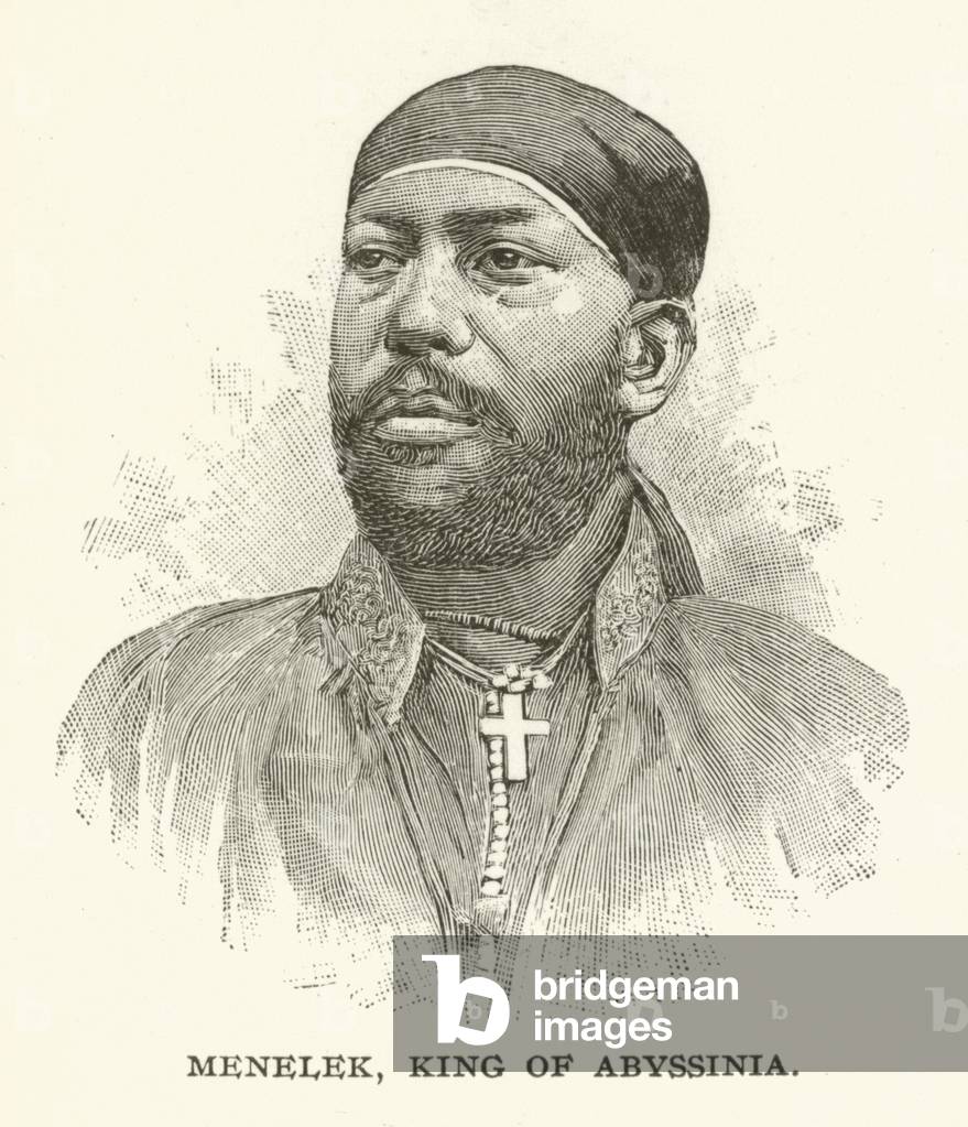 Menelek, King of Abyssinia (engraving)