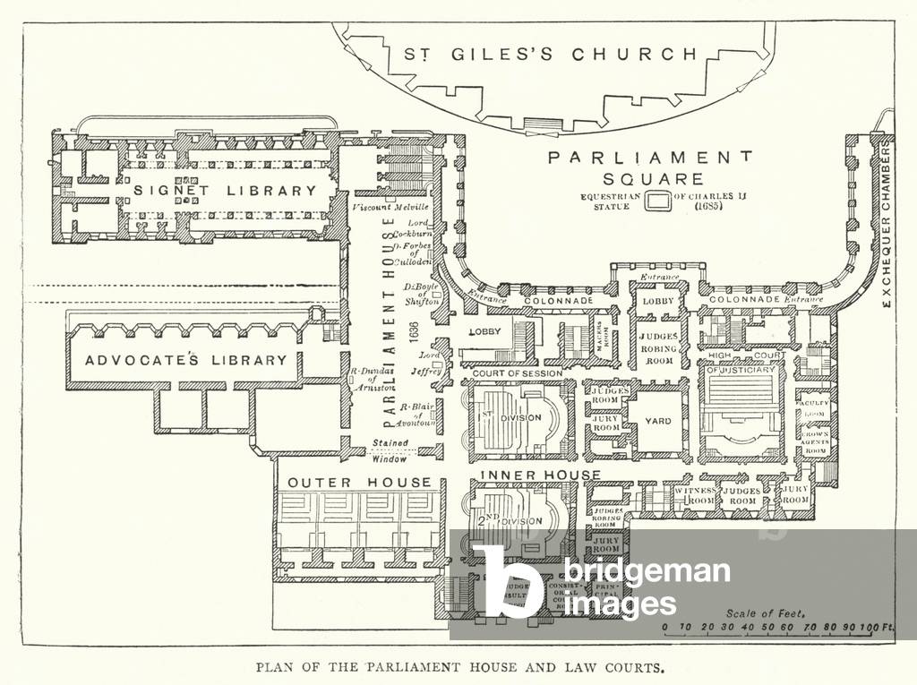 Plan of the Parliament House and Law Courts (engraving)