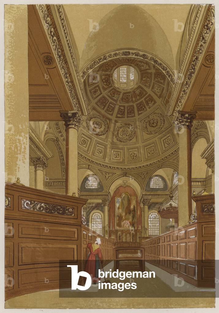 St Stephen's, Walbrook (colour litho)