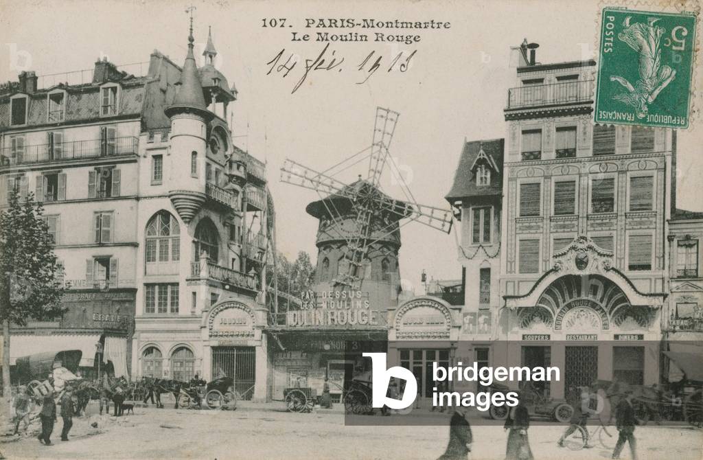 Paris, Montmatre, Le Moulin Rouge (b/w photo)