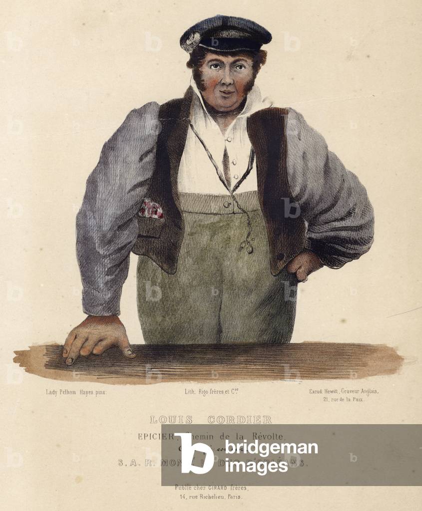 Portrait of Louis Cordier (colour litho)