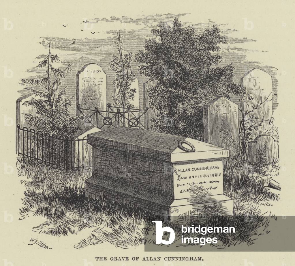 The grave of Allan Cunningham (engraving)