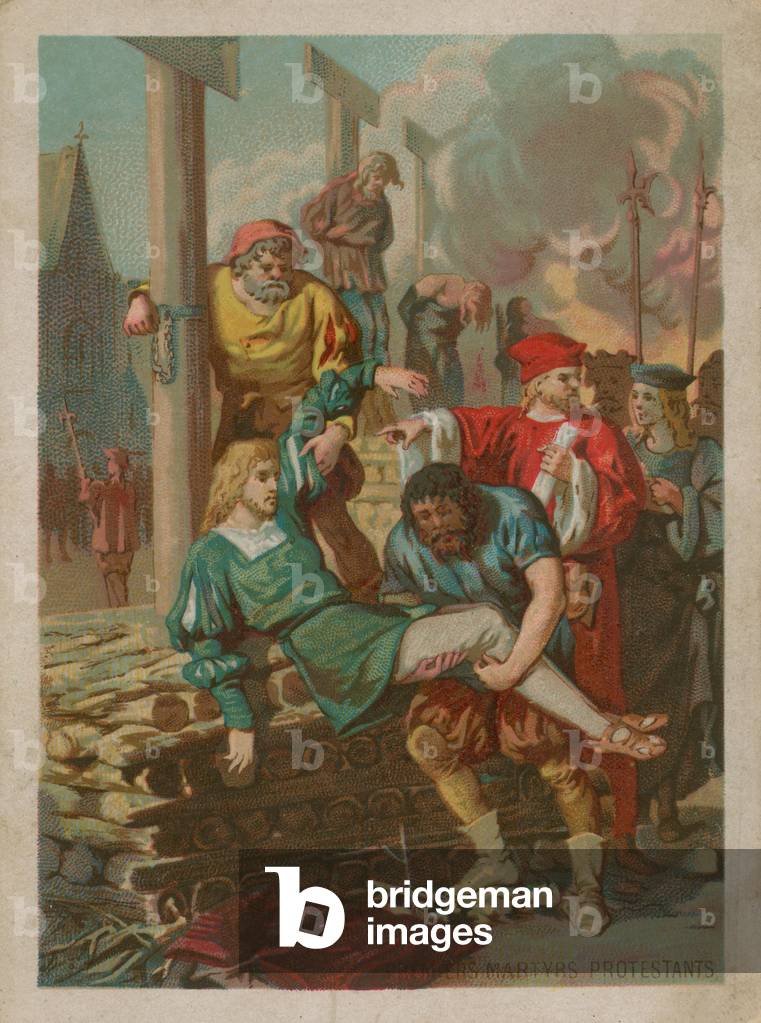 The first Protestant martyrs (chromolitho)