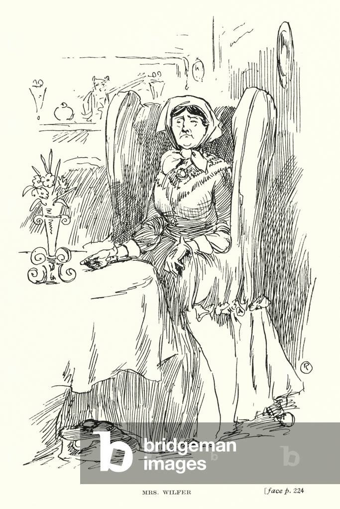 Dickens character: Mrs Wilfer (litho)
