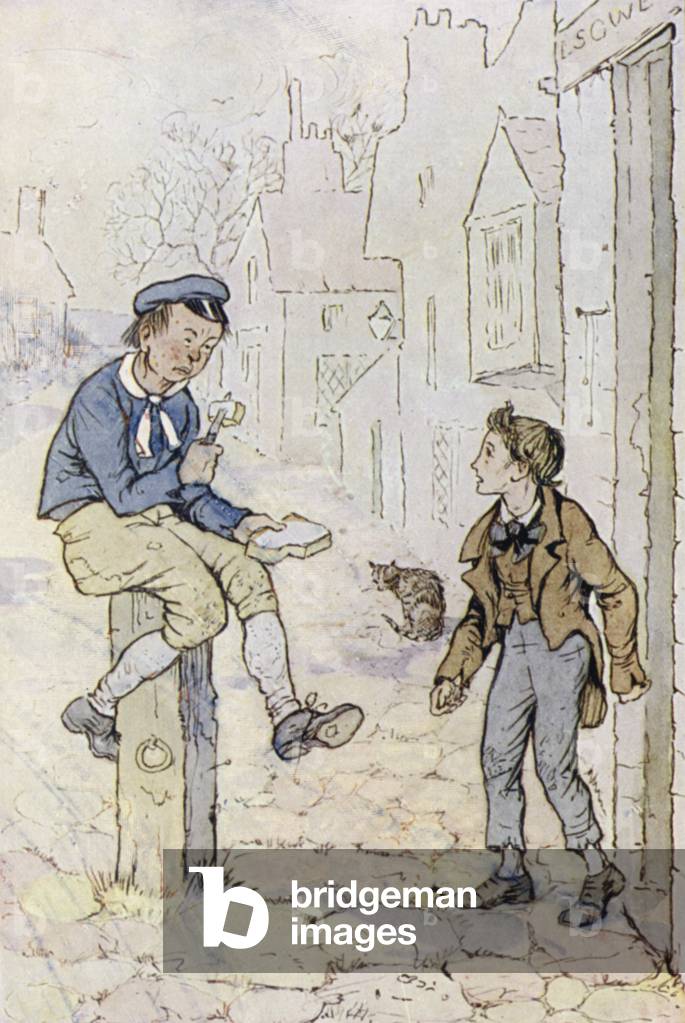 Illustration for Oliver Twist (colour litho)