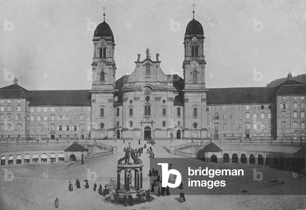 Einsiedeln, Facade du Couvent (b/w photo)
