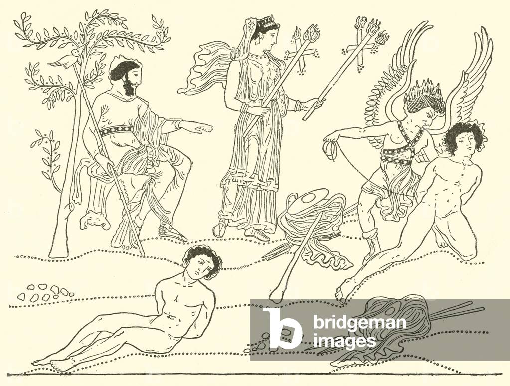 Theseus and Pirithous in Hades (engraving)