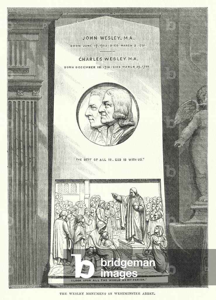 The Wesley Monument in Westminster Abbey (engraving)
