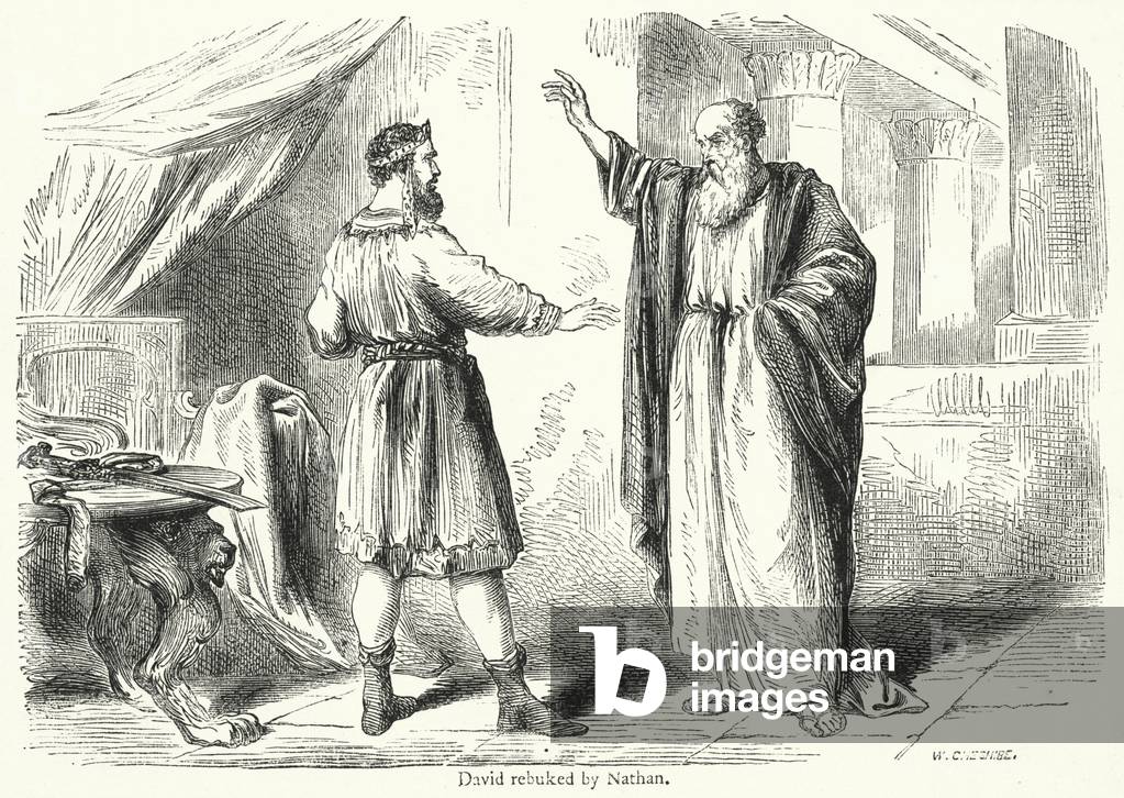 David rebuked by Nathan (engraving)
