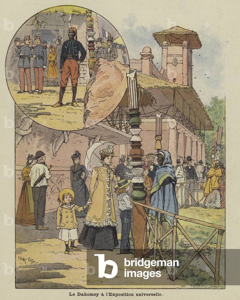 Dahomey at the Exposition Universelle (colour litho)