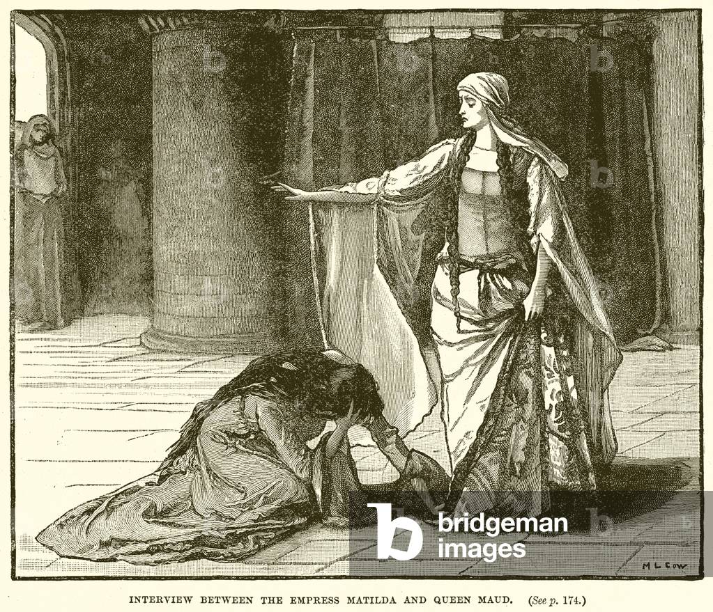 Interview between the Empress Matilda and Queen Maud (engraving)
